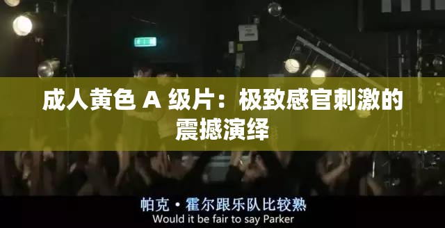 成人黄色 A 级片：极致感官刺激的震撼演绎