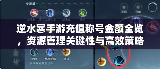 逆水寒手游充值称号金额全览，资源管理关键性与高效策略解析