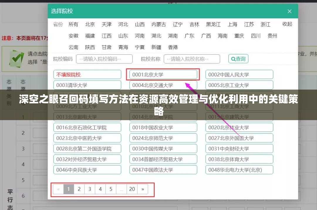 深空之眼召回码填写方法在资源高效管理与优化利用中的关键策略