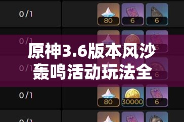 原神3.6版本风沙轰鸣活动玩法全解析及其对游戏资源管理的战略意义