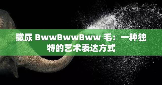 撒尿 BwwBwwBww 毛：一种独特的艺术表达方式