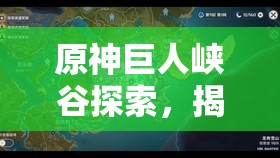 原神巨人峡谷探索，揭秘四个石柱机关，解锁神秘区域的详细步骤