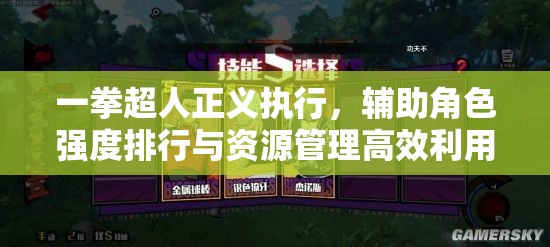 一拳超人正义执行，辅助角色强度排行与资源管理高效利用策略解析