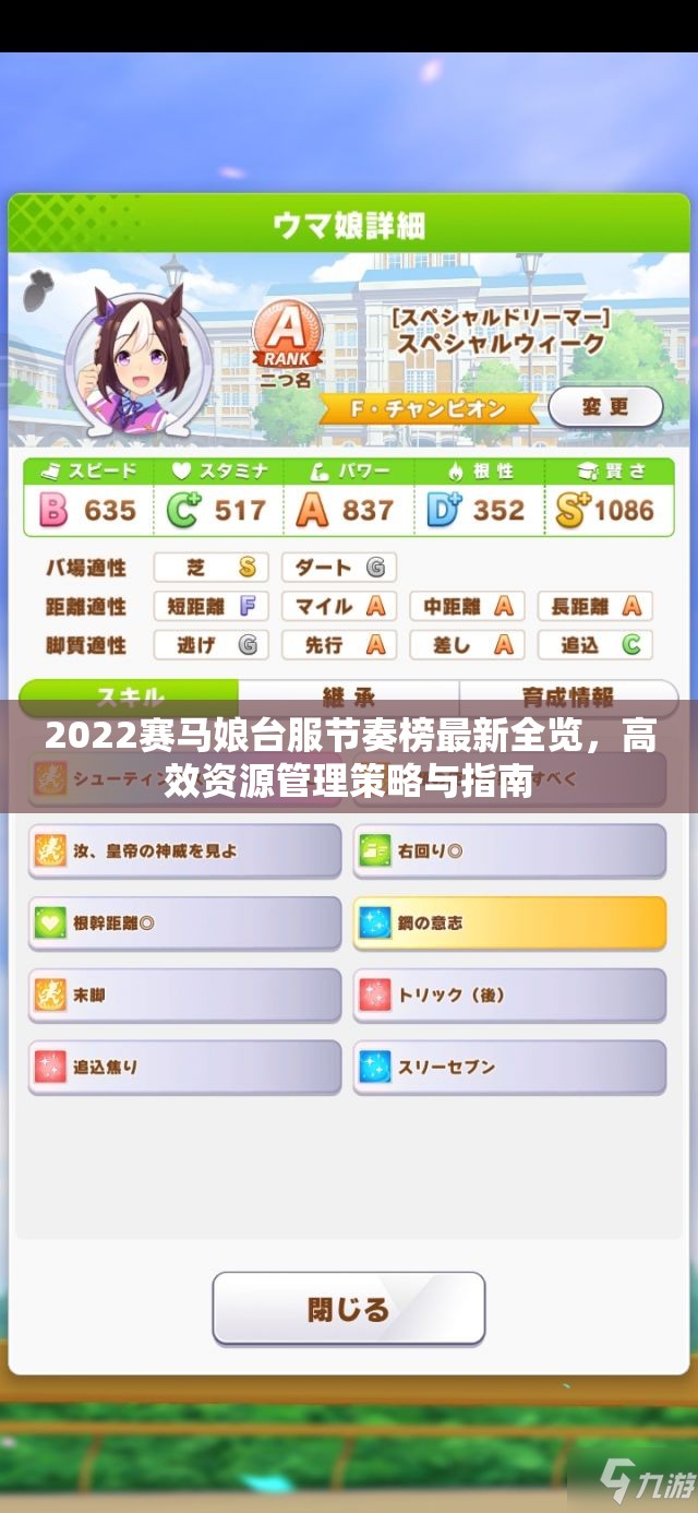 2022赛马娘台服节奏榜最新全览，高效资源管理策略与指南