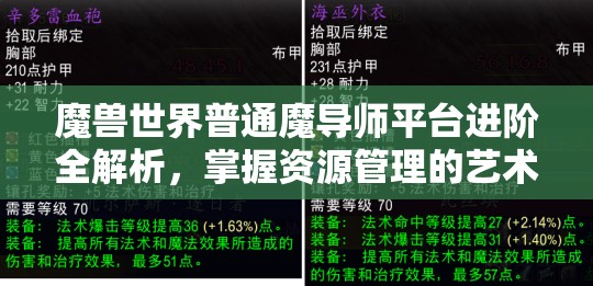 魔兽世界普通魔导师平台进阶全解析，掌握资源管理的艺术与策略