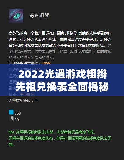 2022光遇游戏粗辫先祖兑换表全面揭秘，助你轻松收集所有珍藏道具