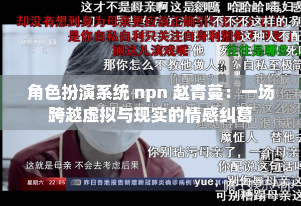 角色扮演系统 npn 赵青蔓：一场跨越虚拟与现实的情感纠葛