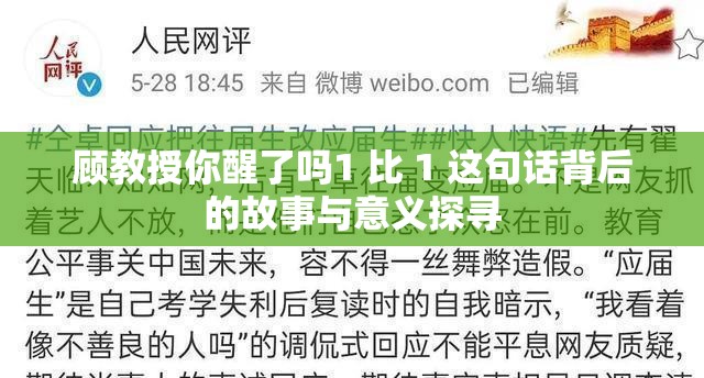 顾教授你醒了吗1 比 1 这句话背后的故事与意义探寻