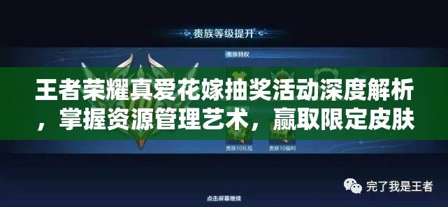 王者荣耀真爱花嫁抽奖活动深度解析，掌握资源管理艺术，赢取限定皮肤全攻略