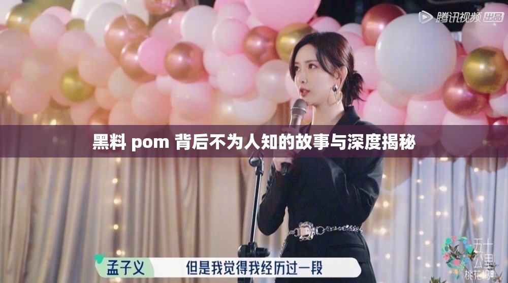 黑料 pom 背后不为人知的故事与深度揭秘