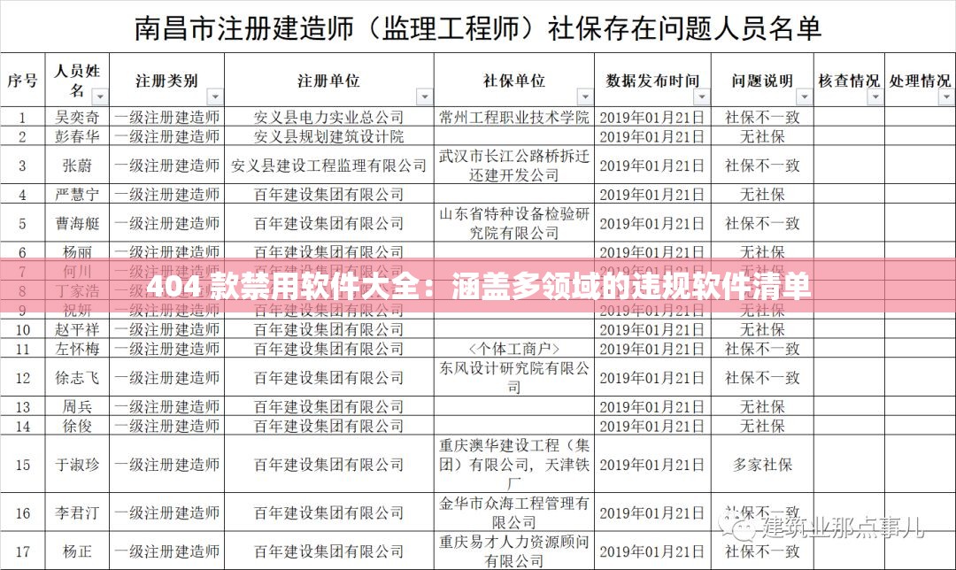 404 款禁用软件大全：涵盖多领域的违规软件清单