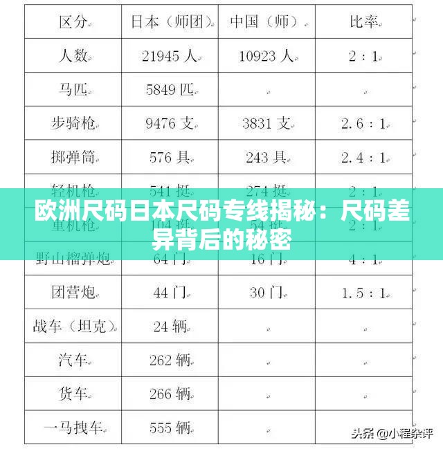 欧洲尺码日本尺码专线揭秘：尺码差异背后的秘密