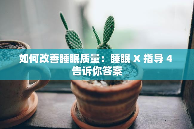 如何改善睡眠质量：睡眠 X 指导 4 告诉你答案