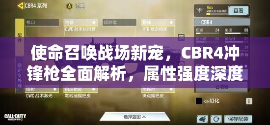 使命召唤战场新宠，CBR4冲锋枪全面解析，属性强度深度探讨