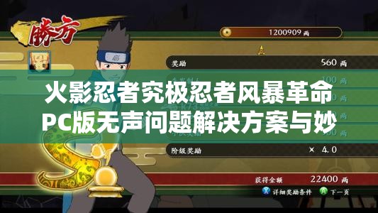 火影忍者究极忍者风暴革命PC版无声问题解决方案与妙招分享