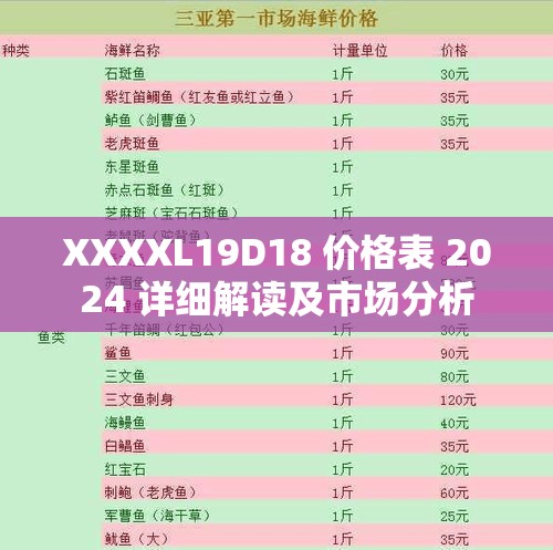 XXXXL19D18 价格表 2024 详细解读及市场分析