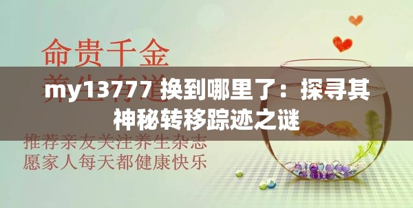 my13777 换到哪里了：探寻其神秘转移踪迹之谜