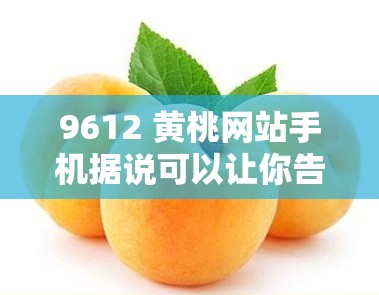 9612 黄桃网站手机据说可以让你告别烦恼：探索其神奇之处