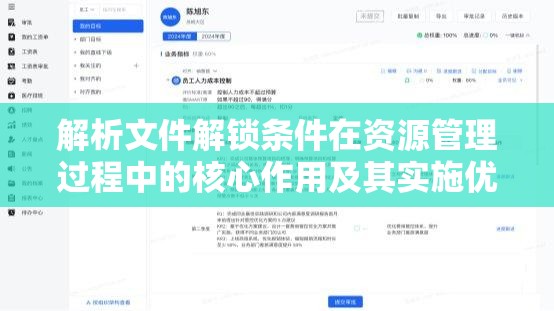 解析文件解锁条件在资源管理过程中的核心作用及其实施优化策略