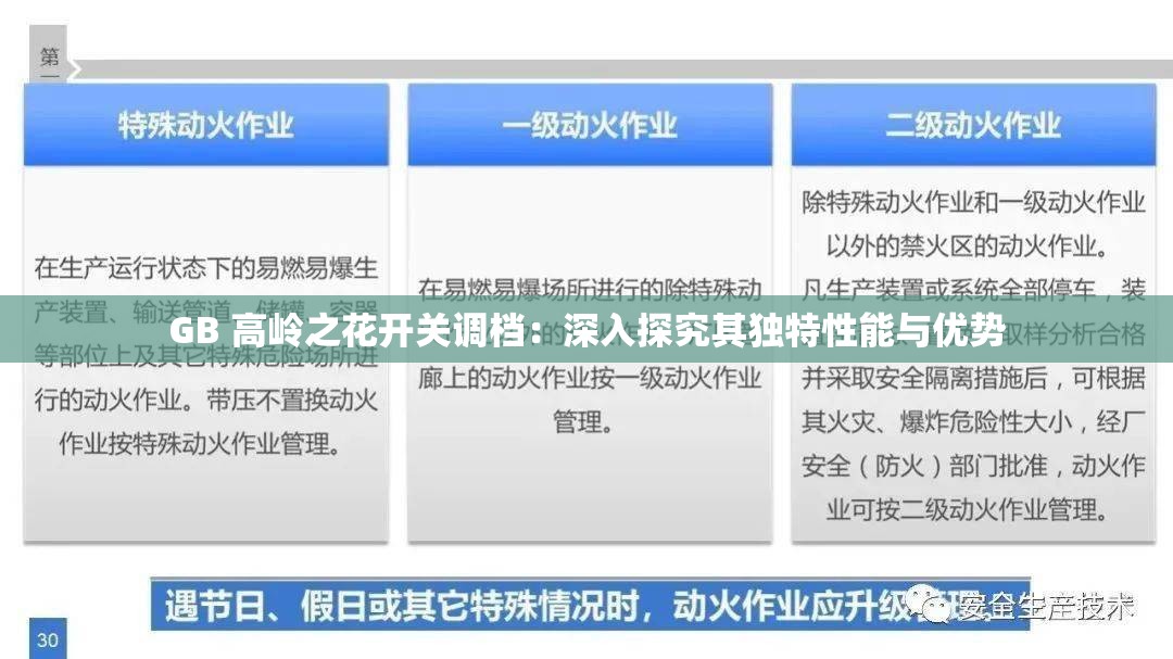 GB 高岭之花开关调档：深入探究其独特性能与优势