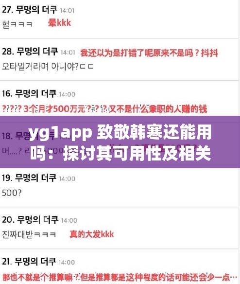 yg1app 致敬韩寒还能用吗：探讨其可用性及相关问题