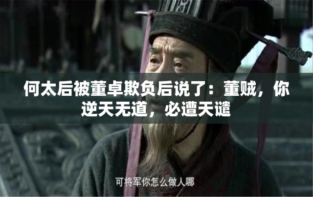 何太后被董卓欺负后说了：董贼，你逆天无道，必遭天谴