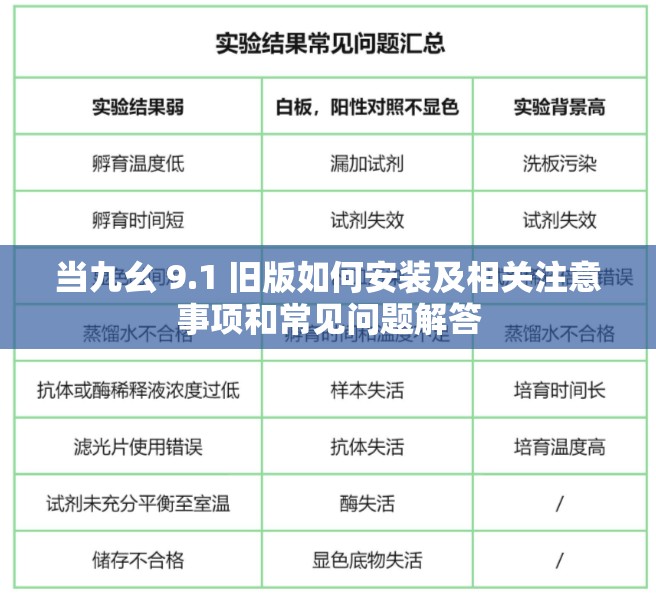 当九幺 9.1 旧版如何安装及相关注意事项和常见问题解答