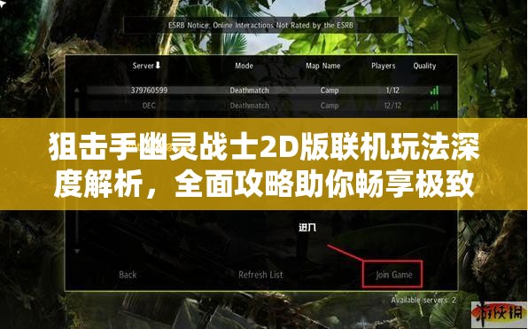 狙击手幽灵战士2D版联机玩法深度解析，全面攻略助你畅享极致真实狙击对战世界
