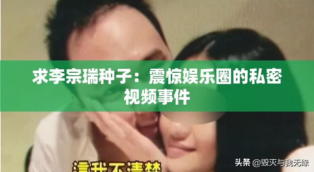 求李宗瑞种子：震惊娱乐圈的私密视频事件