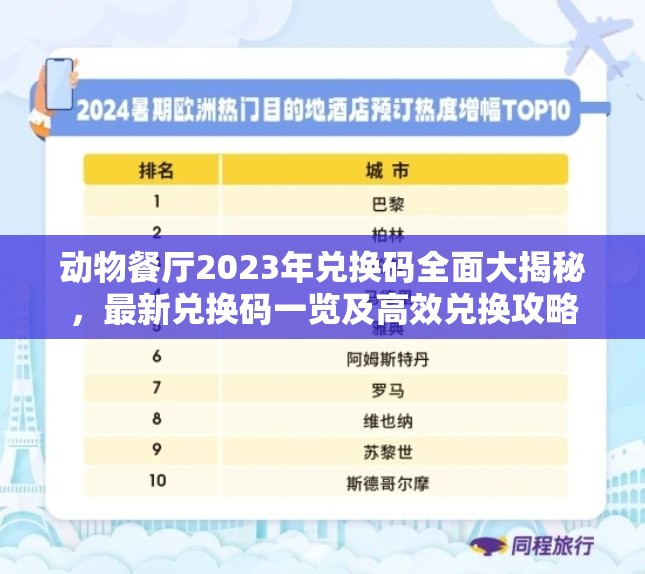 动物餐厅2023年兑换码全面大揭秘，最新兑换码一览及高效兑换攻略