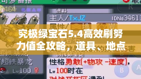 究极绿宝石5.4高效刷努力值全攻略，道具、地点、精灵选择一网打尽