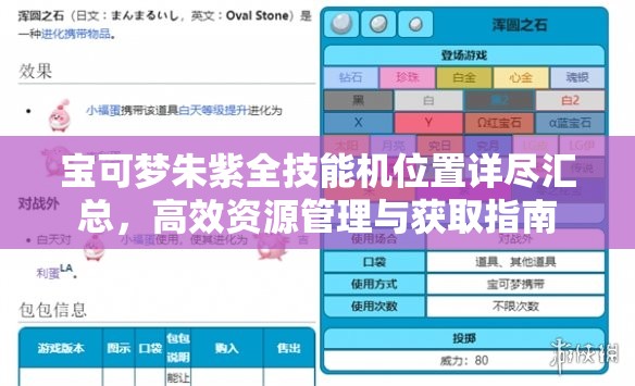 宝可梦朱紫全技能机位置详尽汇总，高效资源管理与获取指南