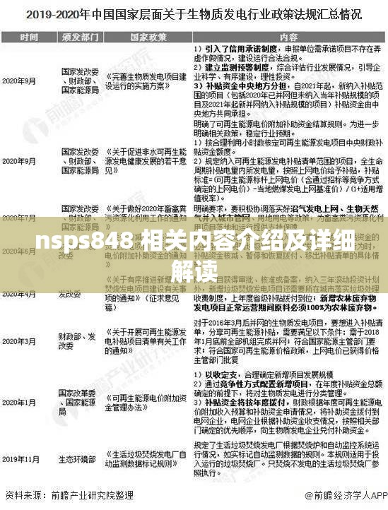 nsps848 相关内容介绍及详细解读