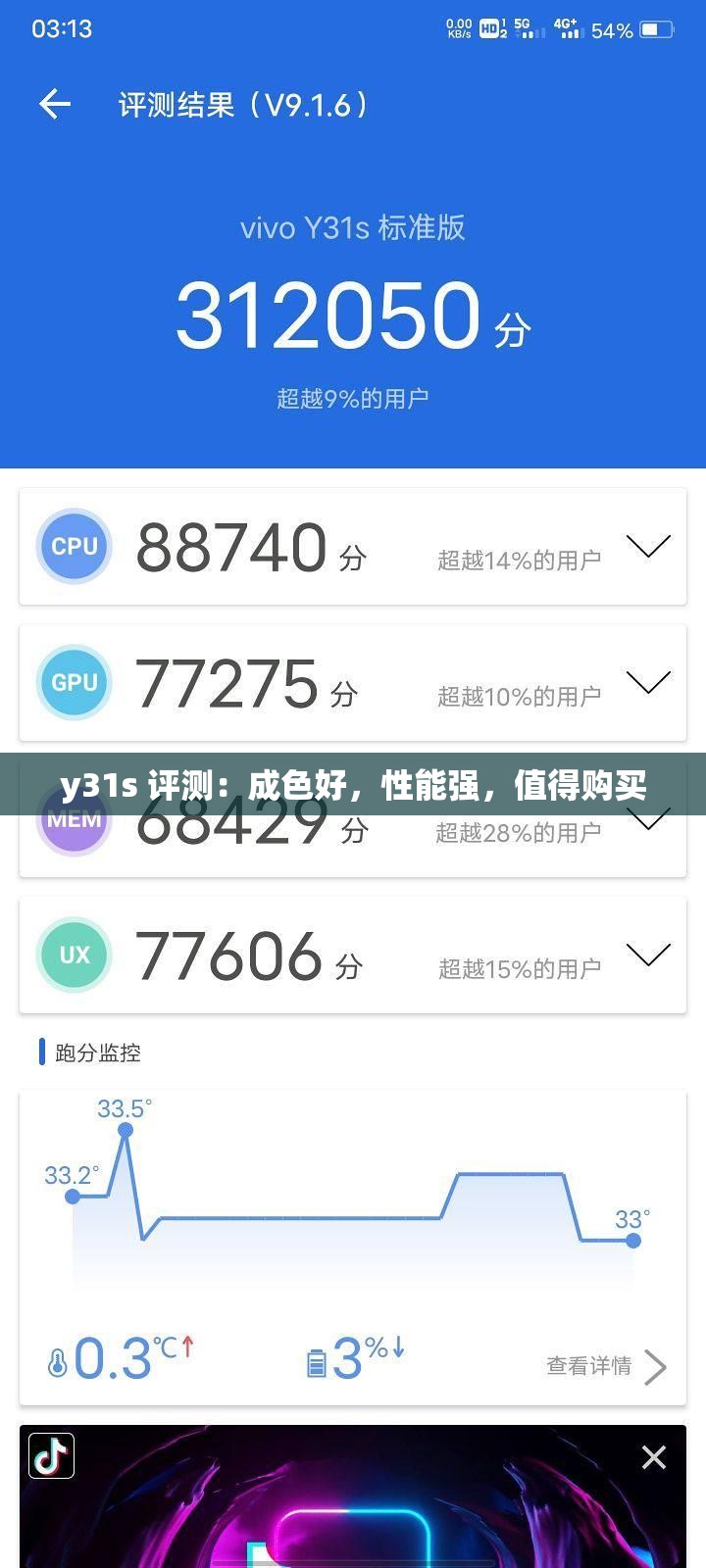 y31s 评测：成色好，性能强，值得购买