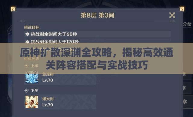 原神扩散深渊全攻略，揭秘高效通关阵容搭配与实战技巧