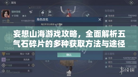 妄想山海游戏攻略，全面解析五气石碎片的多种获取方法与途径