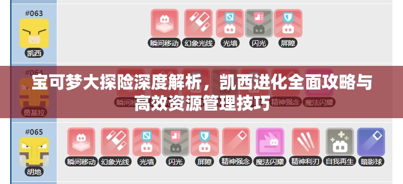 宝可梦大探险深度解析，凯西进化全面攻略与高效资源管理技巧