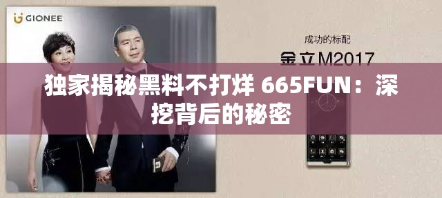 独家揭秘黑料不打烊 665FUN：深挖背后的秘密