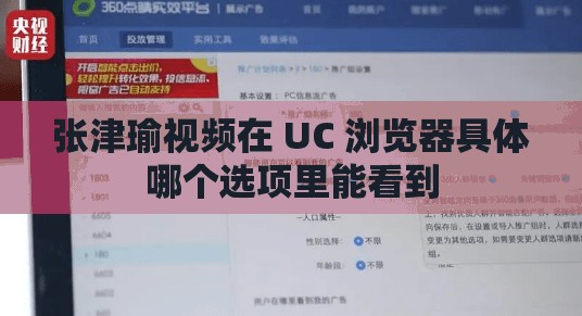 张津瑜视频在 UC 浏览器具体哪个选项里能看到