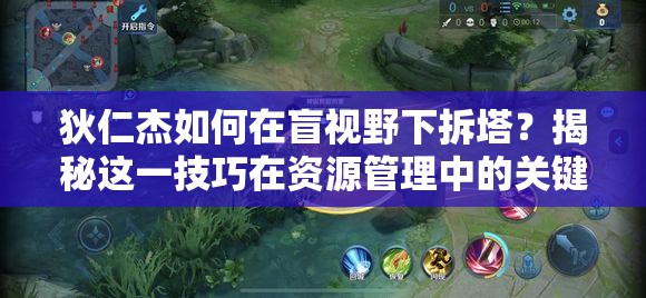 狄仁杰如何在盲视野下拆塔？揭秘这一技巧在资源管理中的关键性及策略