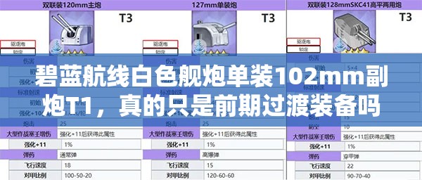 碧蓝航线白色舰炮单装102mm副炮T1，真的只是前期过渡装备吗？