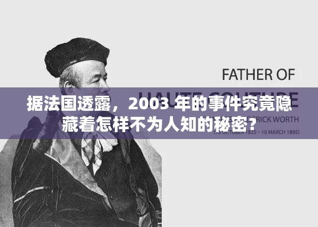 据法国透露，2003 年的事件究竟隐藏着怎样不为人知的秘密？