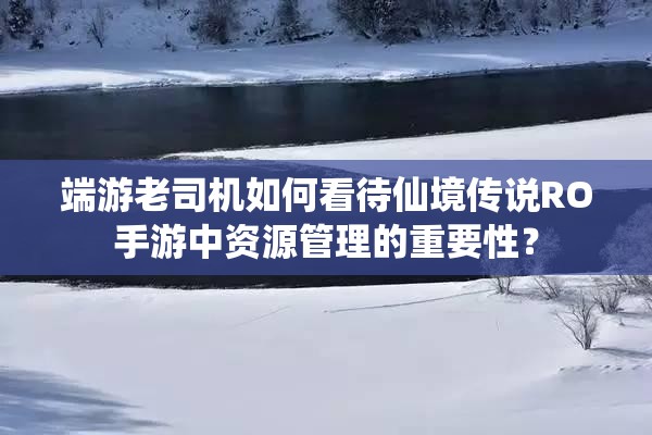 端游老司机如何看待仙境传说RO手游中资源管理的重要性？