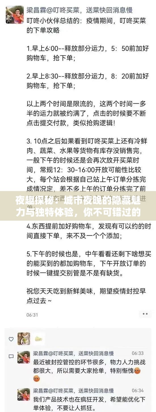 夜趣探秘：城市夜晚的隐藏魅力与独特体验，你不可错过的深夜奇遇