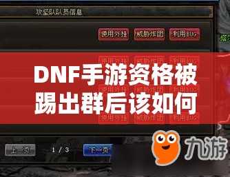 DNF手游资格被踢出群后该如何应对？探究其演变史寻找答案